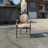 欧式餐椅复古实木做旧椅子美式休闲靠背椅酒吧椅带扶手椅店铺椅