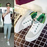 帆布鞋女网布鞋透气平底小白鞋夏季镂空学生韩版平跟低帮球鞋系带