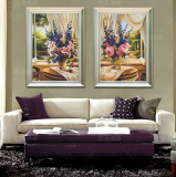 花卉 美式油画正品 HH04手绘油画 简约现代客厅装饰画 欧式油画