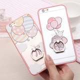 日韩iPhone6手机壳指环扣4.7kitty全包透明6s保护套5.5plus硅胶软
