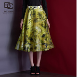 百丝BCVOGA专柜正品早秋新品时尚高腰印花雪纺半身裙B509LC0217