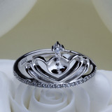 正品配件 925纯银皇冠戒指 开口可调节活扣天然珍珠空托银手指环
