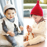 韩版新款 秋冬季男女宝宝帽子 简约百搭奶嘴针织帽 奶瓶帽M029