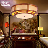 中式东南亚风格灯具阳台过道灯现代简约客厅卧室灯实木圆形吸顶灯