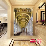 欧式宫殿壁纸酒店餐厅玄关走廊过道背景墙纸立体视觉扩展大型壁画