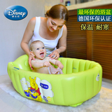 迪士尼婴儿充气浴盆宝宝洗澡盆大号加厚新生儿童bb沐浴小孩洗浴盆