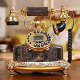 别墅欧式仿古电话机高档复古电话机家用固定座机天然玉石创意电话