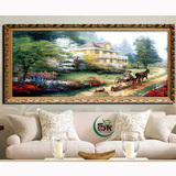 绿牌现代装饰画大幅风景油画沙发背景墙壁画欧式山水客厅挂画有框