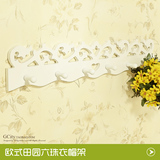 玫瑰雕花田园墙壁挂架创意隔板墙上置物架韩式简约搁板挂衣架挂钩