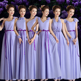 伴娘礼服长款2016夏新款韩版修身伴娘服姐妹裙伴娘团长裙紫色甜美