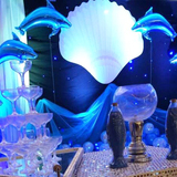 圣诞节婚庆用品结婚布置装饰会场大号铝膜铝箔球蓝色海豚气球
