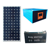 优质太阳能发电系统500W逆控一体机250W太阳能光伏板蓄电池100AH