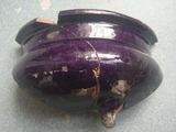 明代 茄皮紫釉三足香炉瓷片标本 *保真包老* 瓷器