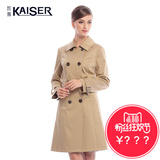Kaiser/凯撒 秋冬季 新款女装修身中长款长袖风衣女 收腰大衣外套