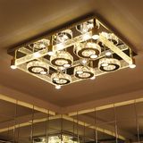 简约现代LED客厅吸顶灯具长方形水晶灯饰水晶气泡柱房间大气温馨