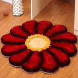 手工毛线钩针编织花型地毯地垫毯子