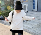 韩国东大门代购 2015冬季新款双拉链加厚棉米奇图案卫衣白现货