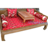 古典中式家具罗汉床垫五件套罗汉床垫子定做棕垫绵垫棉麻丝绸坐垫