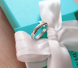 香港代购正品Tiffany蒂芙尼925纯银LOVE指环镶钻戒指男女情侣对戒