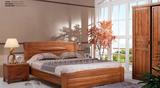 包邮美国红橡木大床 实木双人床 现代中式高档卧室家具 木纹漂亮
