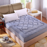 纯色法莱绒夹棉床垫式床笠单件床罩床垫保护套珊瑚法兰绒1.8米