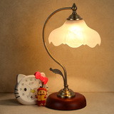欧式创意复古台灯卧室床头灯可调光触摸装饰台灯温馨实木结婚台灯
