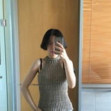 夏季女装韩国复古chic风少女小性感露肩挂脖修身显瘦针织毛线背心