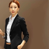 2015新款女士小西服短款超大码修身显瘦长袖韩版气质职业西装外套