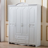 欧式板式简易组合美式整体衣柜简约现代 2 3 4门实木质白色大衣橱