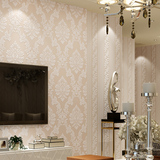 欧式大马士革4D立体奢华无纺布壁纸 品牌卧室客厅背景墙ab版墙纸