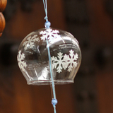 创意工艺品雪花日式玻璃风铃手工彩绘风铃生日毕业圣诞节日礼物