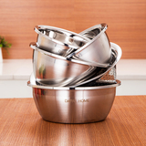 厨房加厚304不锈钢盆子打蛋盆五件套装厨房用品 和面盆沥水洗菜盆