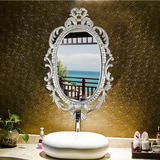 欧式浴室镜 椭圆形卫浴镜 新古典雕花玄关装饰婚庆镜框 壁挂镜子