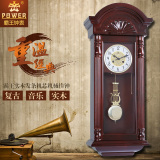 霸王实木机械挂钟德国赫姆勒机芯挂钟客厅家居老式古典中国风钟表