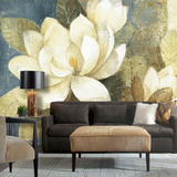 复古怀旧花卉墙纸 客厅电视背景墙壁纸欧式油画 玄关大型壁画墙布