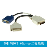 DMS-59显卡转换线DVI59针转VGA DVI转vga转接线显卡转接头视频线