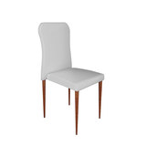 现代时尚餐椅 现代简约 小户型 木纹 不锈钢脚白色皮艺餐椅