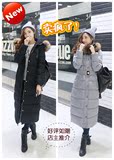 韩版冬季新款羽绒棉服女大毛领修身超长款羽绒服女长过膝棉大衣