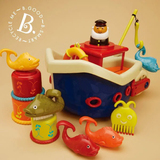 现货美国B.toys 戏水钓鱼玩具船儿童洗澡戏水玩具 渔船我是小船长
