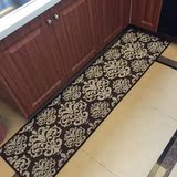 欧式花纹咖啡色厨房防滑吸水地毯长条卧室脚垫门垫飘窗地垫可机洗