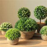 【盛尚】仿真植物盆栽树球绿植假树装饰树花球草球桌面装饰品