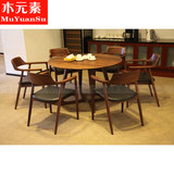北欧实木餐桌现代简约小户型餐桌椅组合创意复古高档饭桌圆形餐桌