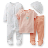 Carters新生儿衣服夏季婴儿纯棉短袖薄款哈衣套装宝宝初生0-3个月
