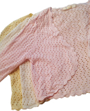 日本代购IT旗下大牌Angel Rose马卡龙粉少女系列镂空长袖针织开衫