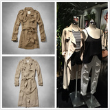 AF现货-美国专柜代购 Abercrombie Fitch 女式薄款休闲风衣外套