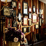 欧式高档照片墙组合客厅会议室相框墙大型实木复古相片墙创意画框