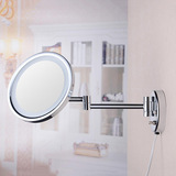 壁式美容镜 伸缩折叠LED带灯单面美容镜浴室化妆镜创意卫浴镜