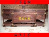 国森红木古典家具交趾黄檀中式家具老挝大红酸枝竹节老板台办公桌