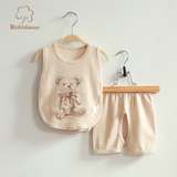 有机彩棉婴儿衣服夏季新生儿男童套装1-3周岁纯棉宝宝夏装女0-1岁