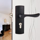 室内门锁黑色单舌美式现代仿古铜欧式执手锁具机械门锁卧室木门锁